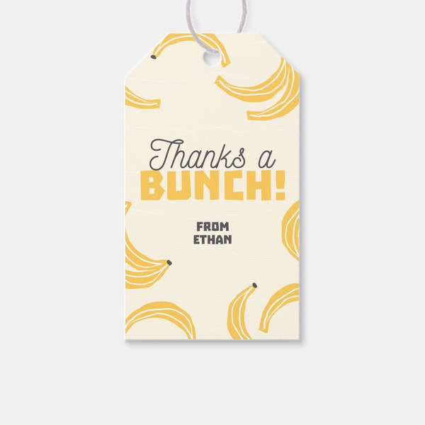 Let's Go Bananas Birthday Party Favor Tag, Thank You Tag, Monkey, This Year Was Bananas, Printable, Editable, INSTANT DOWNLOAD