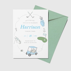 Golf Birthday Party Invitation, Golf Par-tee Theme, Printable, Editable, INSTANT DOWNLOAD