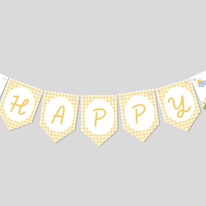 Waddle On Over Party Flag Banner, Birthday Garland, Party Decor, Little Duck, Duck, Ducklings, Printable, Editable, INSTANT DOWNLOAD