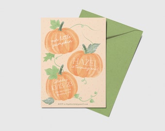 Pumpkin Birthday Invitation: Fall Pumpkin Patch, Halloween (Printable, Editable, INSTANT DOWNLOAD)