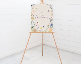 Fairy Birthday Welcome Sign: Enchanted Garden Party (Digital Download)