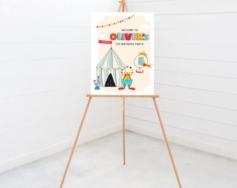 Circus Birthday Party Welcome Sign, 18x24, 24x36, Poster, Carnival, Circus Party, Printable, Editable, INSTANT DOWNLOAD