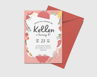 BBQ Birthday Invitation: Grill & Chill Summer Party (Printable, Editable, INSTANT DOWNLOAD)
