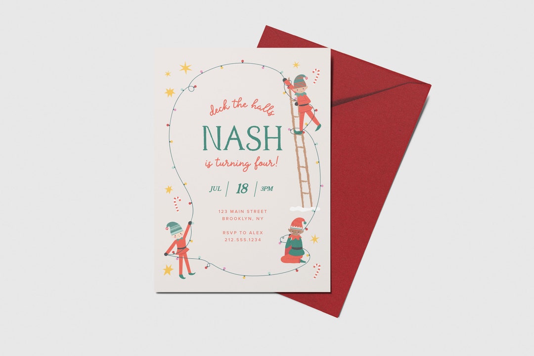 Elf Christmas Party Invitation: Printable, Editable (instant Download ...