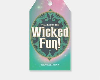 Emerald City Birthday Favor Tag: Wicked Good Time, Printable (INSTANT DOWNLOAD)