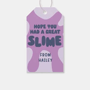 Slime Birthday Party Favor Tag, Thank You Tag, Slime Time, Tween Birthday, Printable, Editable, INSTANT DOWNLOAD