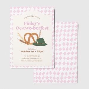 Oktoberfest Birthday Party Invitation, Oktwoberfest, Onetoberfest, Pretzel, German Biergarten, Printable, Editable, INSTANT DOWNLOAD