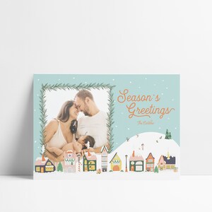 Modern Holiday Card, Holiday Photo Card Template, Christmas Card, Holiday Photo Card, Printable, Editable, INSTANT DOWNLOAD image 3