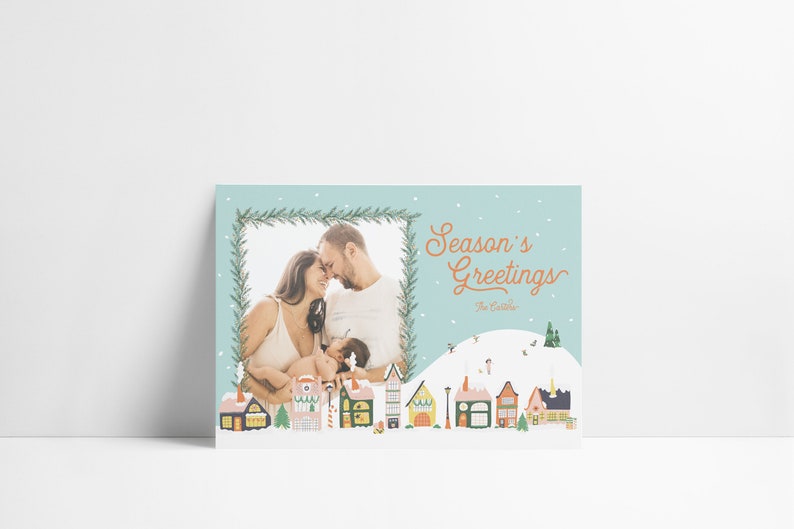 Modern Holiday Card, Holiday Photo Card Template, Christmas Card, Holiday Photo Card, Printable, Editable, INSTANT DOWNLOAD image 3