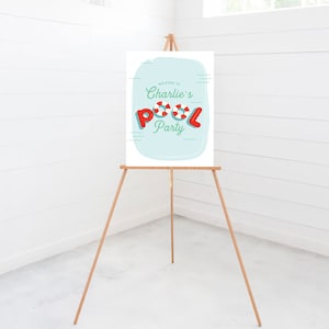 Pool Party Birthday Welcome Sign, 18x24, 24x36, Poster, Summer Celebration, Swimming Birthday Theme, Printable, Editable, INSTANT DOWNLOAD