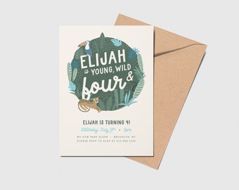 Jungle Animals Birthday Party Invitation: Safari Theme (INSTANT DOWNLOAD)