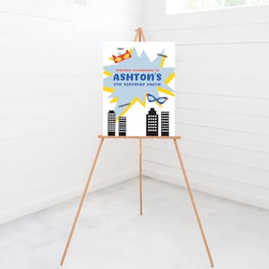 Superhero Birthday Party Welcome Sign, 18x24, 24x36, Poster, Superheroes Party, Superhero Theme, Printable, Editable, INSTANT DOWNLOAD