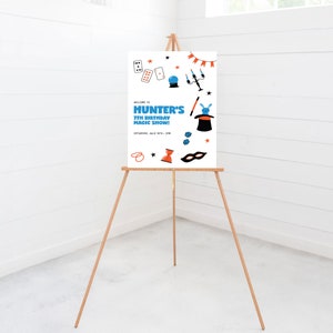 Magic Show Birthday Party Welcome Sign, 18x24, 24x36, Poster, Magician, Abracadabra, Printable, Editable, INSTANT DOWNLOAD