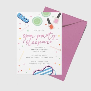 Spa Day Birthday Invitation, Manis & Pedis, Pamper Party, Printable, Editable, INSTANT DOWNLOAD