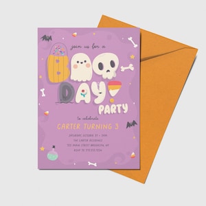 Boo-Day Party Invitation, Halloween Party, Halloween Costume, Birthday Invitation, Printable, Editable, INSTANT DOWNLOAD