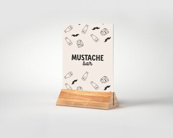 Milk-Stache Birthday Party Table Signs: Editable Mustache Bar (Instant Download)