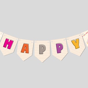 Circus Birthday Party Flag Banner, Birthday Garland, Carnival, Circus Party, Printable, Editable, INSTANT DOWNLOAD