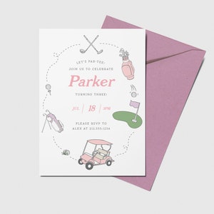 Golf Birthday Party Invitation, Golf Par-tee Theme, Printable, Editable, INSTANT DOWNLOAD
