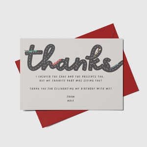 Race Car Thank You Card, 1st Birthday Party, Start Your Engines, Printable, Editable, INSTANT DOWNLOAD