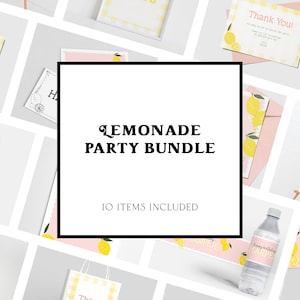 Lemonade Birthday Party BUNDLE, Lemonade Birthday, Pink Lemonade, Printable, Editable, INSTANT DOWNLOAD
