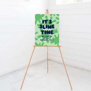 Slime Birthday Party Welcome Sign, 18x24, 24x36, Poster, Slime Time, Tween Birthday, Printable, Editable, INSTANT DOWNLOAD