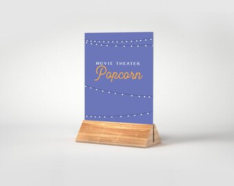 Movie Night Party Table Signs: Editable Printable (Instant Download)
