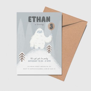 Yeti Birthday Invitation: Winter Holiday Party (INSTANT DOWNLOAD)