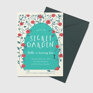 Secret Garden Party Birthday Invitation, Enchanted Forest, Fairy Garden, Printable, Editable, INSTANT DOWNLOAD