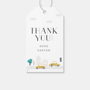Taxi Birthday Party Favor Tag, Thank You Tag, Taxi Cab, Hail a Cab, Taxi Car Theme, Editable, INSTANT DOWNLOAD