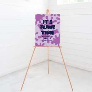 Slime Birthday Party Welcome Sign, 18x24, 24x36, Poster, Slime Time, Tween Birthday, Printable, Editable, INSTANT DOWNLOAD