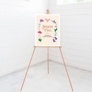 Rodeo Birthday Party Welcome Sign, 18x24, 24x36, Poster, Saddle Up, Cowboy Boots, Western Theme, Printable, Editable, INSTANT DOWNLOAD