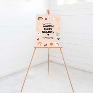Lucky Charm Birthday Party Welcome Sign, 18x24, 24x36, Poster, Lucky Charms, Lucky Number 7, Printable, Editable, INSTANT DOWNLOAD