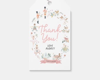 12 Days of Christmas Favor Tag: Printable Birthday Thank You (INSTANT DOWNLOAD)