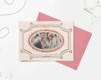 Vintage Christmas Photo Card Template: Printable Holiday Card (Digital Download)