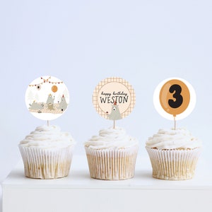 We Can Bear-ly Believe It Birthday Party Cupcake Toppers, Stickers, Bear Party, Teddy Bear, Printable, Editable, INSTANT DOWNLOAD