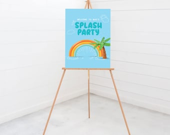 Splash Party Welcome Sign: Summer Birthday Poster (Digital Download)