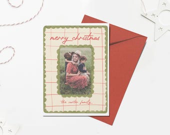 Plaid Christmas Photo Card Template: Printable Holiday Card (Digital Download)