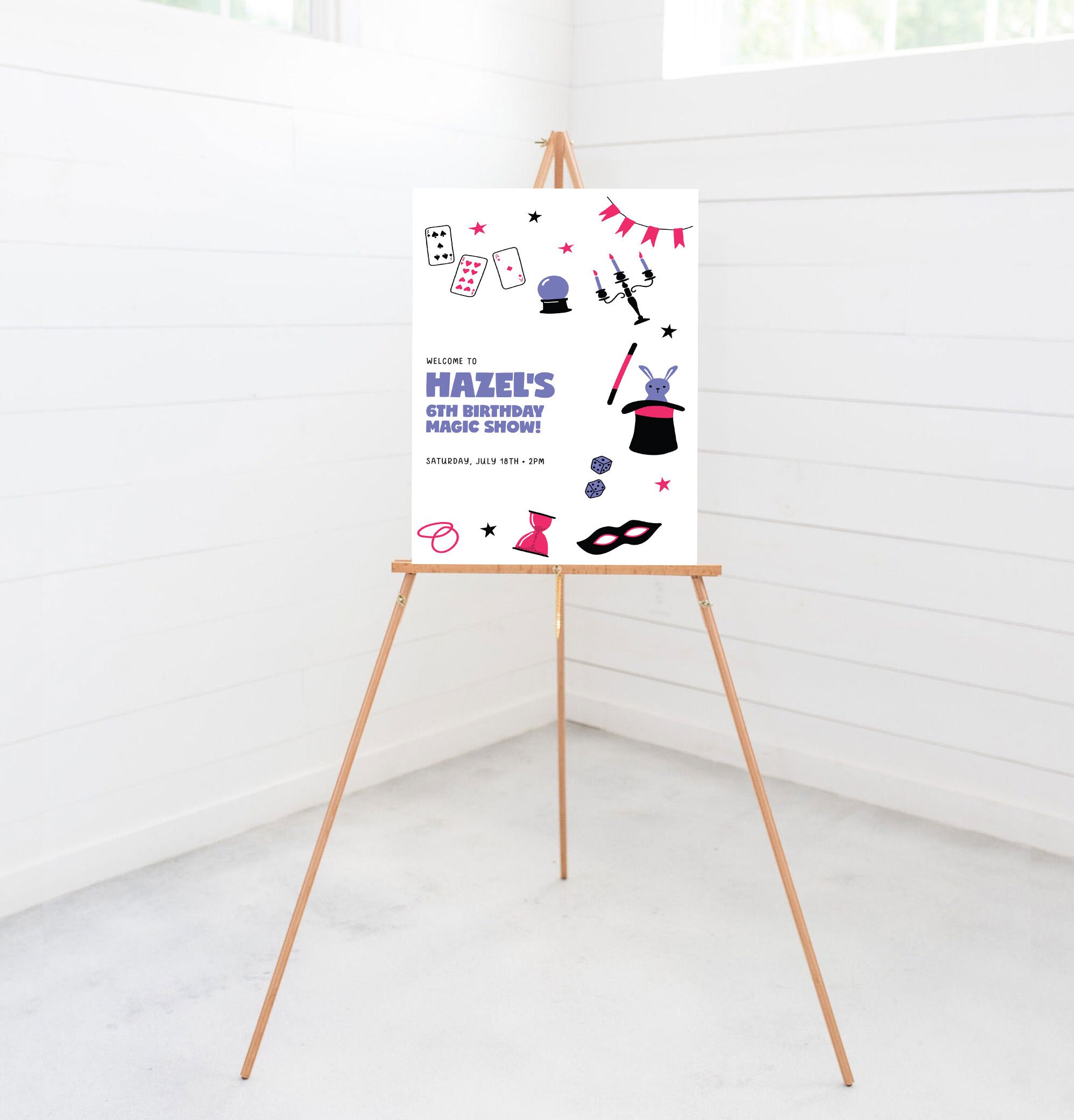 Magic Show Birthday Party Welcome Sign, 18x24, 24x36, Poster, Magician, Abracadabra, Printable, Editable, INSTANT DOWNLOAD