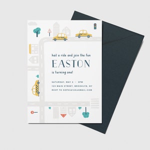 Taxi Birthday Invitation, Taxi Cab, Hail a Cab, Taxi Car Theme, Editable, INSTANT DOWNLOAD