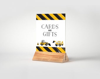 Construction Birthday Table Signs: Editable Party Decor (Instant Download)