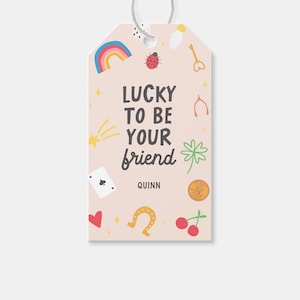 Lucky Charm Birthday Party Thank You Tag, Good Luck Charms, Lucky Number 7, Lucky One, Printable, Editable, INSTANT DOWNLOAD