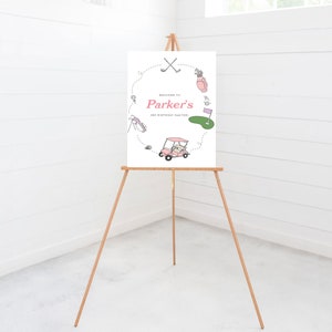 Golf Birthday Party Welcome Sign, 18x24, 24x36, Poster, Golf Par-tee Theme, Printable, Editable, INSTANT DOWNLOAD