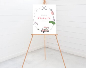 Golf Birthday Welcome Sign: Par-Tee Theme, Editable Poster (Digital Download)