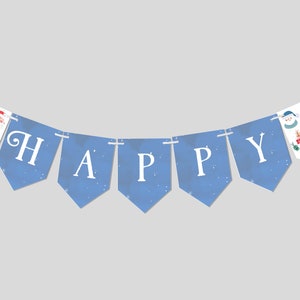 Christmas Birthday Party Banner: Editable Holiday Garland (Instant Download)