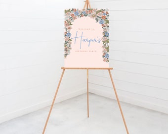 Wildflower Birthday Welcome Sign: Floral Theme Party (Digital Download)