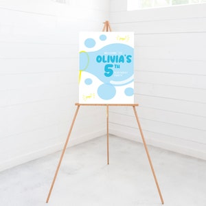 Bubble Party Birthday Welcome Sign, 18x24, 24x36, Poster, Soap Bubbles, Tween Birthday, Printable, Editable, INSTANT DOWNLOAD