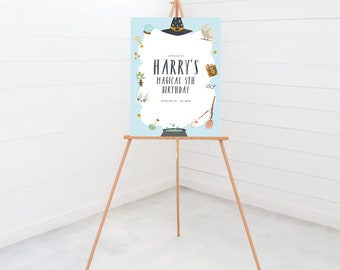 Wizard Birthday Welcome Sign: Magical Party Decor (Digital Download)