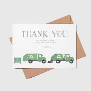 Carte De Remerciement De Camion A Ordures Anniversaire De Etsy Canada