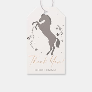 Horse Birthday Party Favor Tag, Thank You Tag, Horseback Riding, Printable, Editable, INSTANT DOWNLOAD