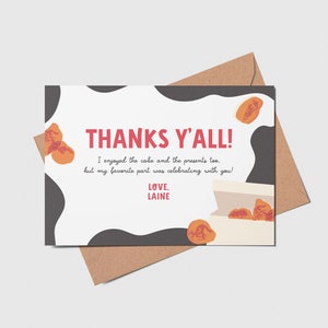 Our Little Nugget Birthday Thank You Card, 1st Birthday, Cow, Chicken Nuggets, Printable, Editable, INSTANT DOWNLOAD
